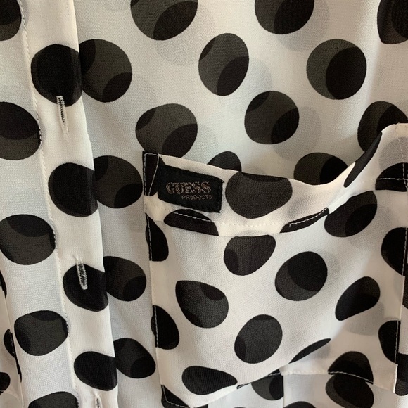GUESS Sheer Polka Dot Blouse - Picture 2 of 4